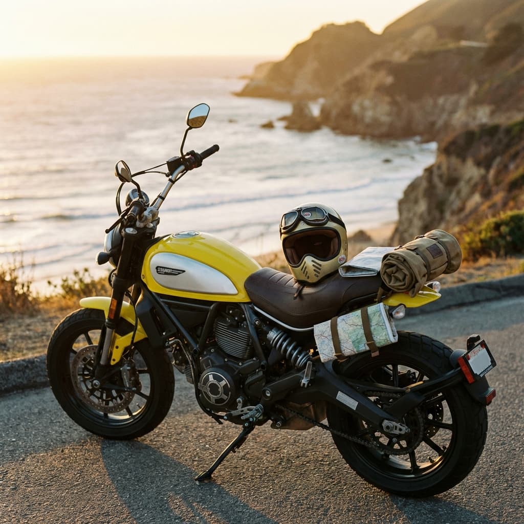 Ducati Scrambler 800 - Scrambler conversion with high-mount exhaust and flat seat. SEO: ducati-service-ahmedabad