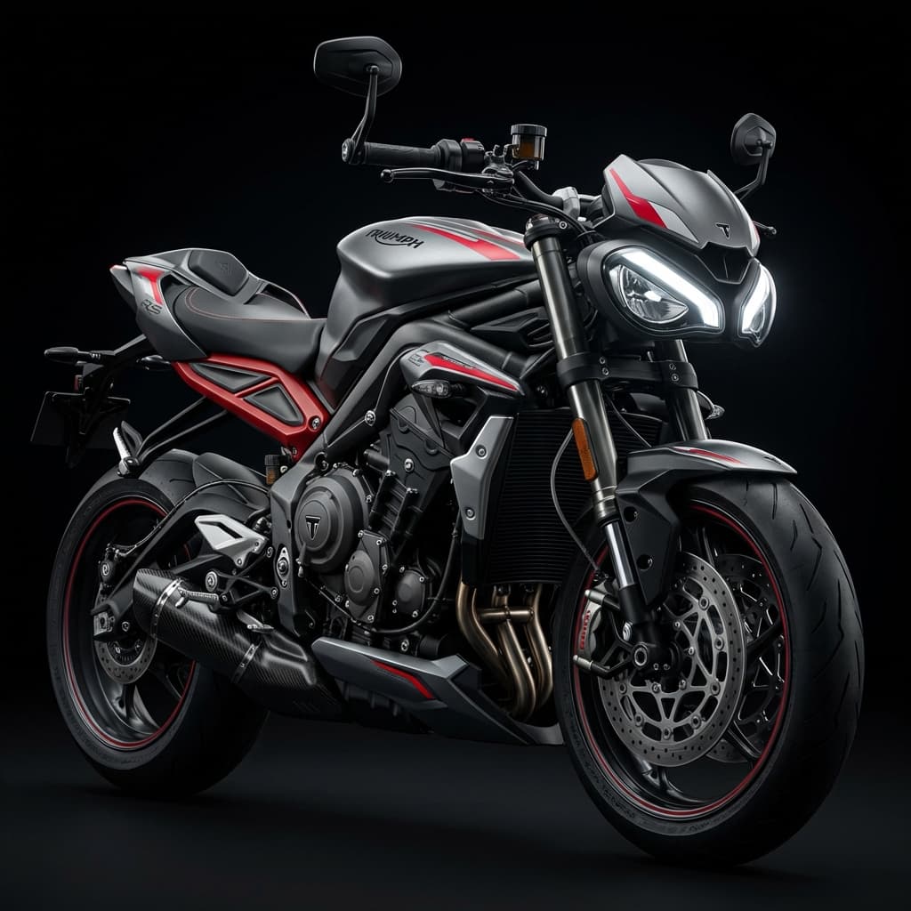 Triumph Street Triple RS - ECU remap + Akrapovic full system. +18HP gain. SEO: ecu-tuning-workshop-gujarat